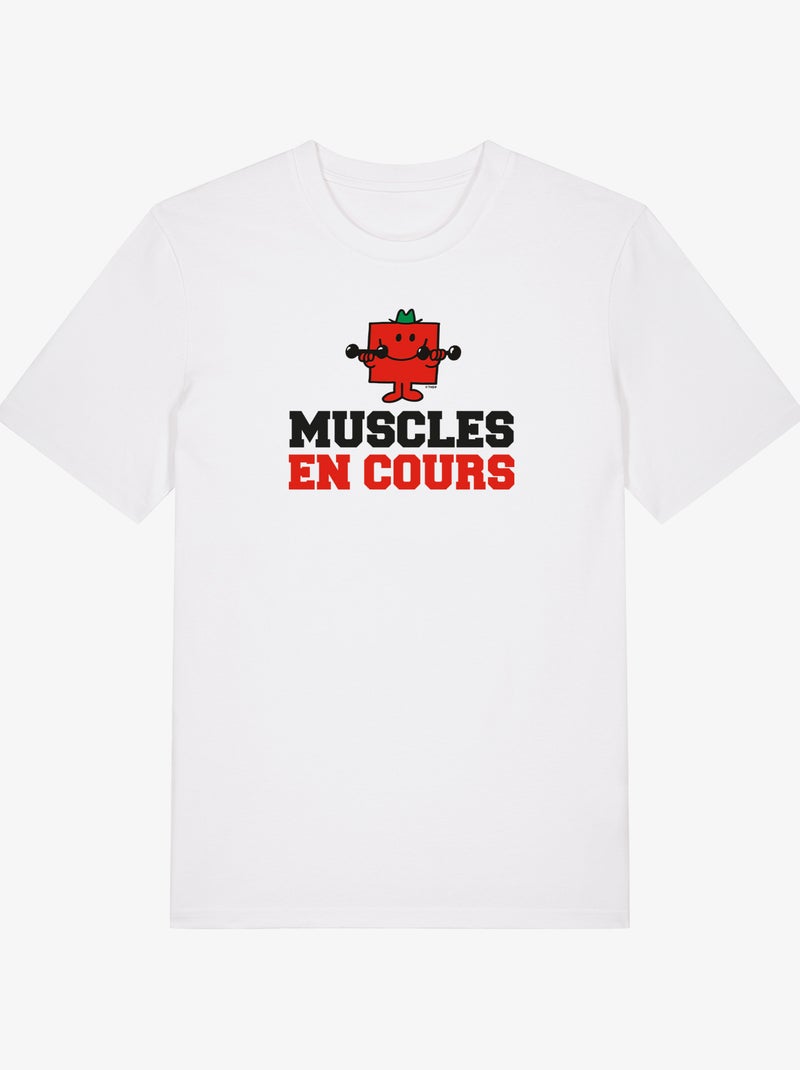 T-shirt Homme - MUSCLES EN COURS Blanc - Kiabi