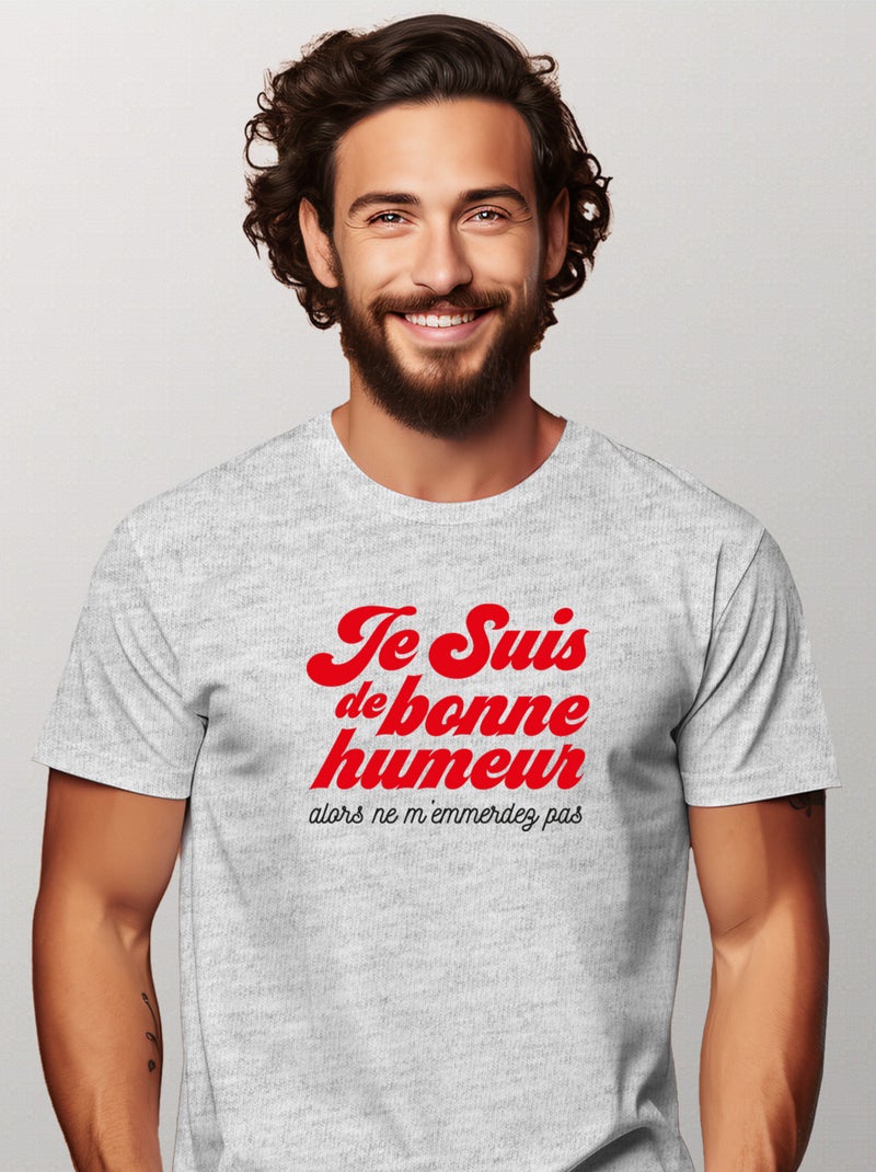 T-shirt Homme - NE M'EMMERDEZ PAS Gris chiné - Kiabi