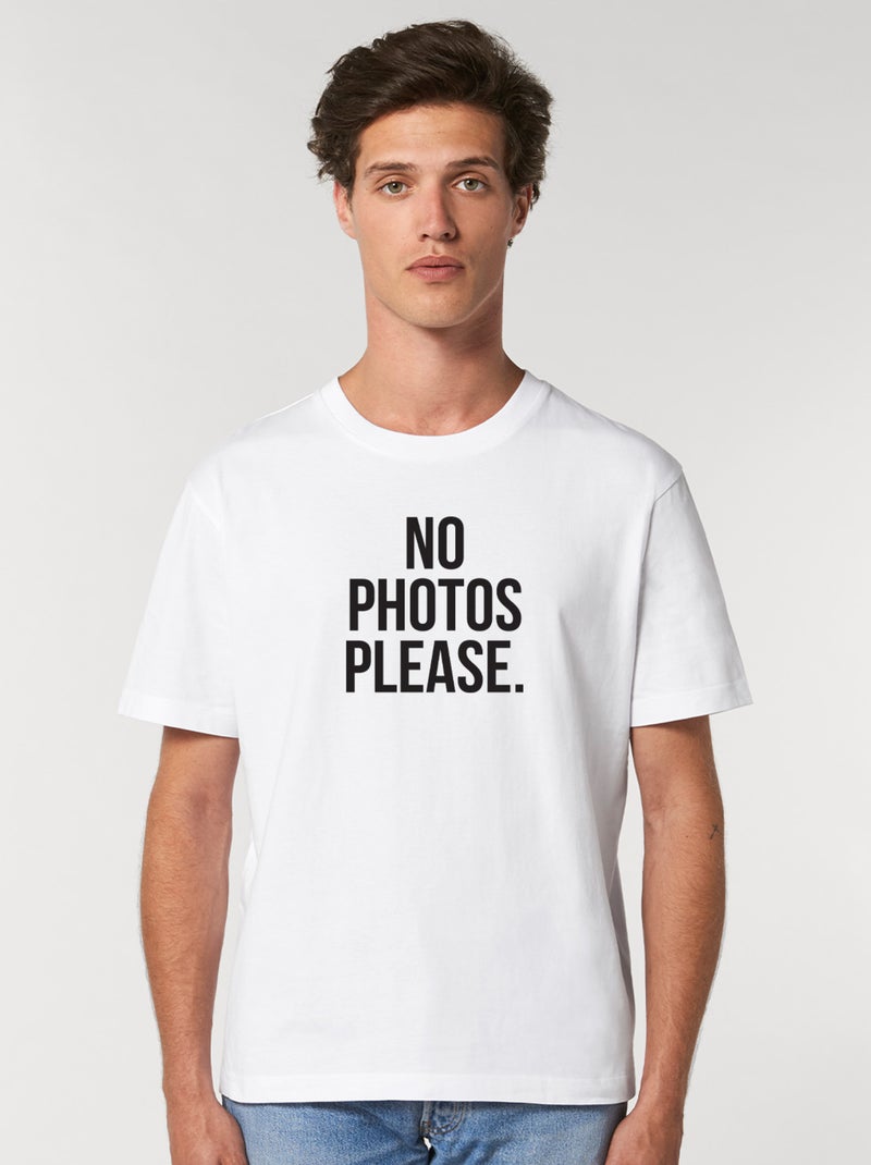 T-shirt Homme - NO PHOTOS PLEASE Blanc - Kiabi