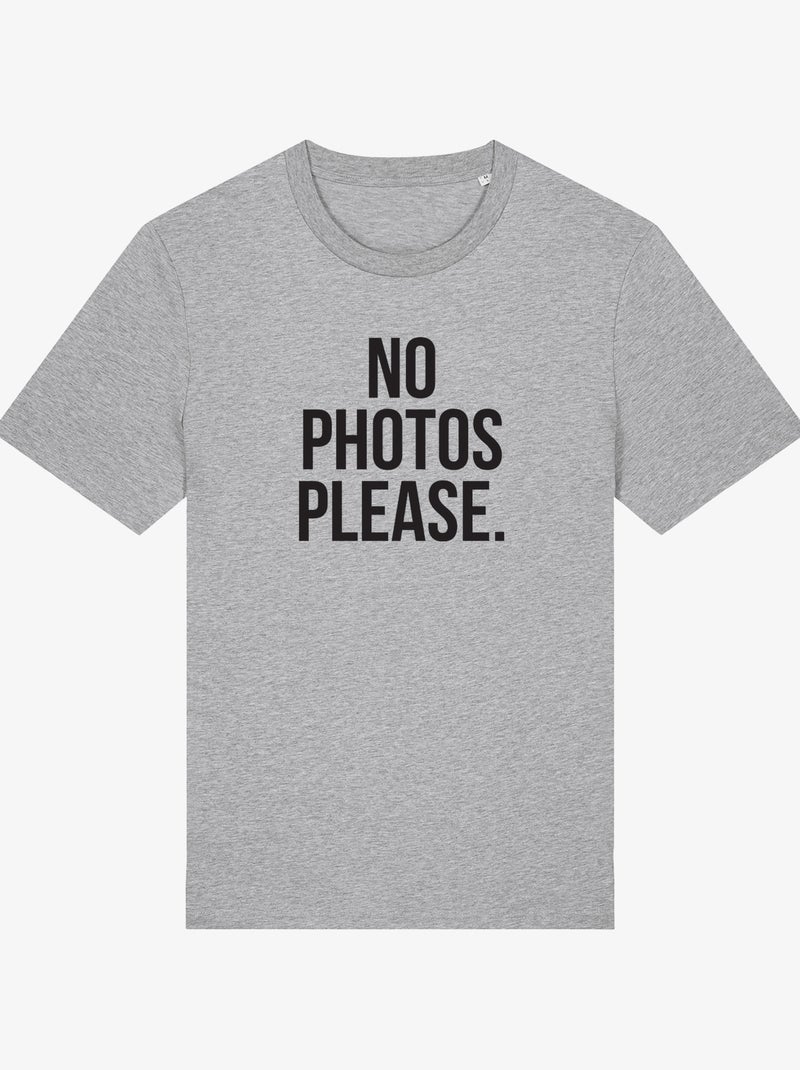 T-shirt Homme - NO PHOTOS PLEASE Gris chiné - Kiabi