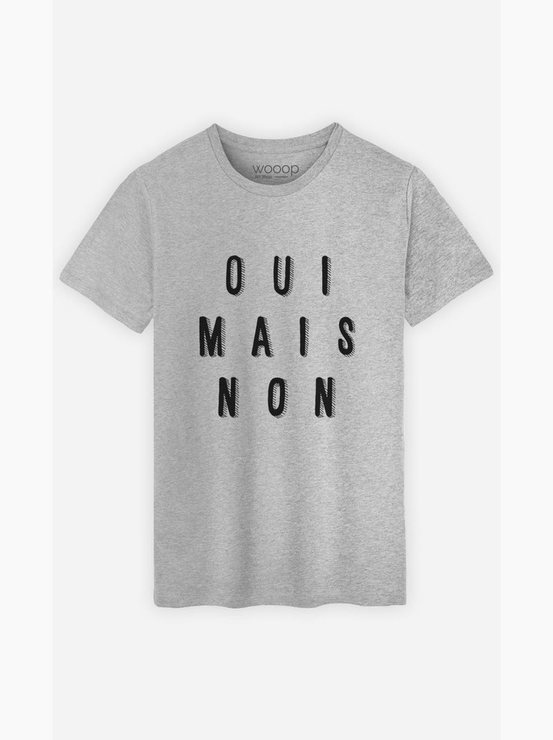 T-shirt Homme - OUI MAIS NON Gris chiné - Kiabi