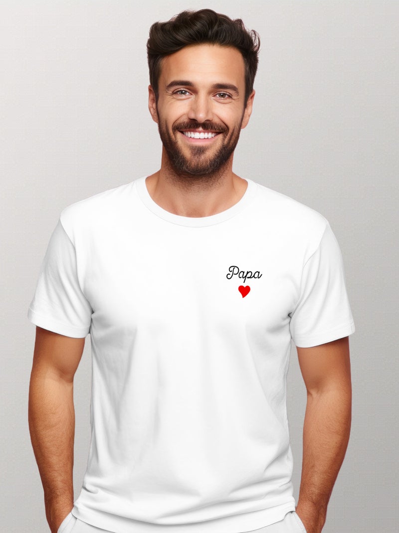 T-shirt Homme - PAPA CŒUR Blanc - Kiabi