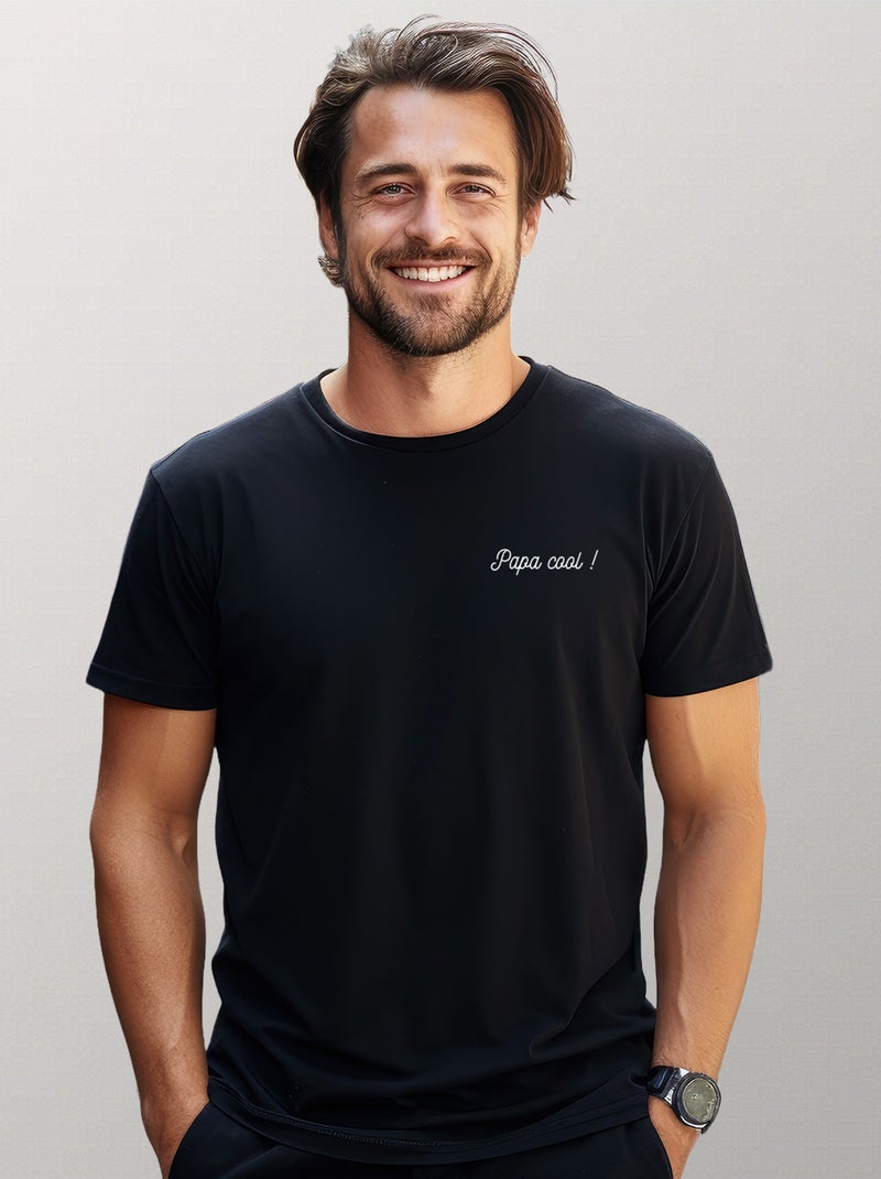 T-shirt Homme - PAPA COOL Noir - Kiabi