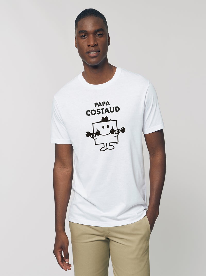 T-shirt Homme - PAPA COSTAUD Blanc - Kiabi