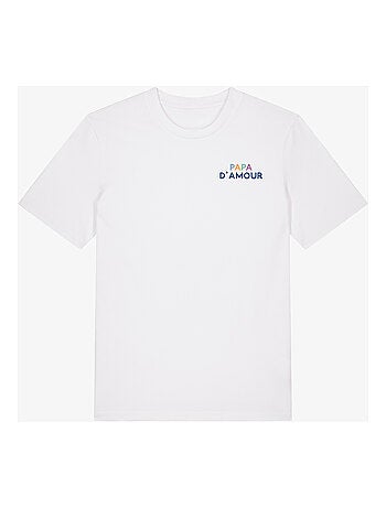 T-shirt Homme - PAPA D'AMOUR COLORÉ CŒUR