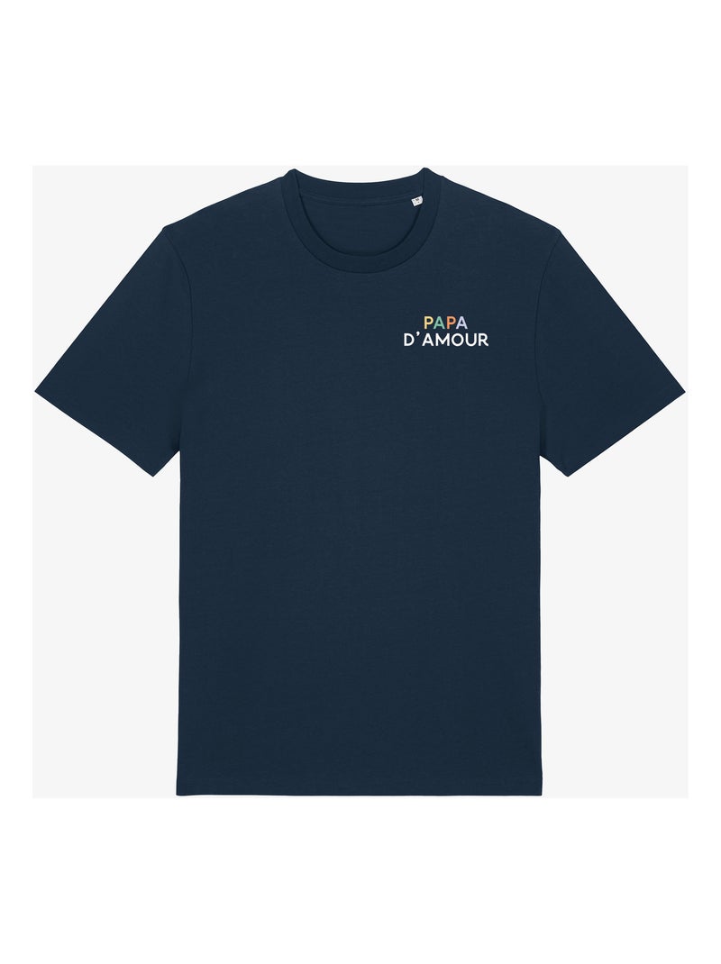 T-shirt Homme - PAPA D'AMOUR COLORÉ CŒUR Bleu marine - Kiabi