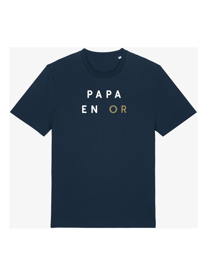 T-shirt homme - papa en or 2 waf - noël Bleu marine - Kiabi