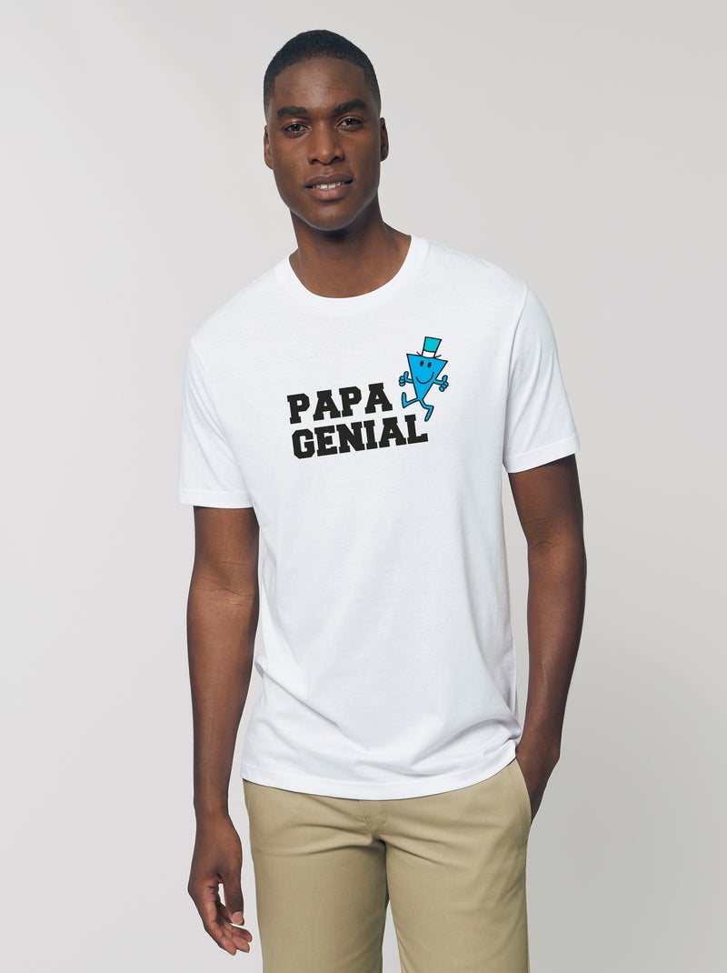 T-shirt Homme - PAPA GENIAL Blanc - Kiabi