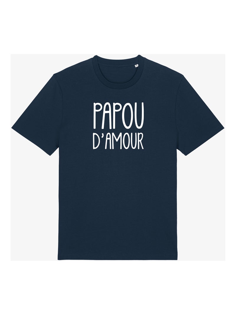 T-shirt Homme - PAPOU D'AMOUR Bleu marine - Kiabi