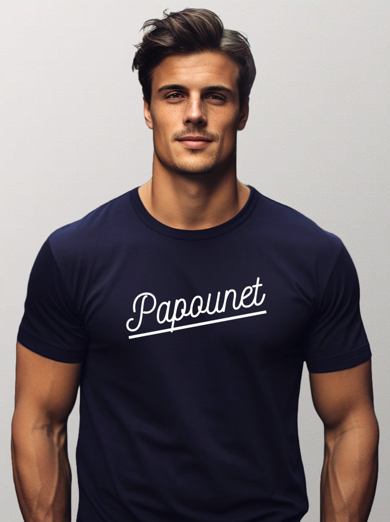 T-shirt Homme - PAPOUNET Bleu marine - Kiabi