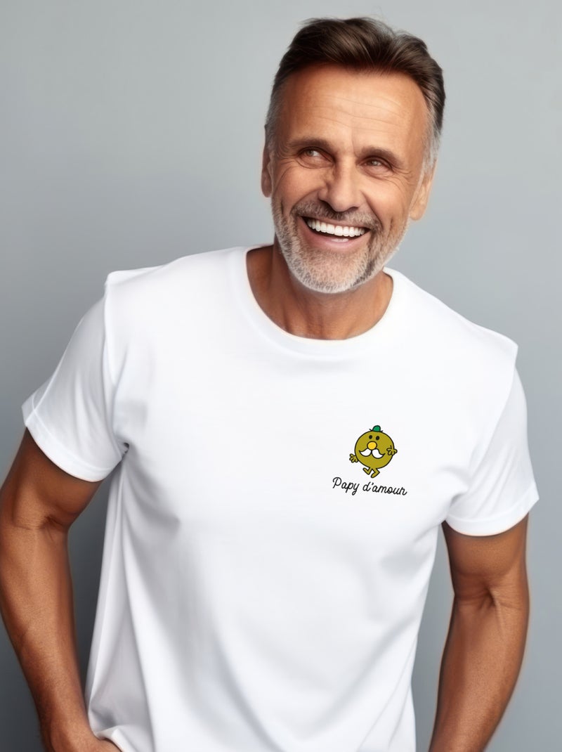 T-shirt Homme - PAPY D AMOUR COEUR Blanc - Kiabi