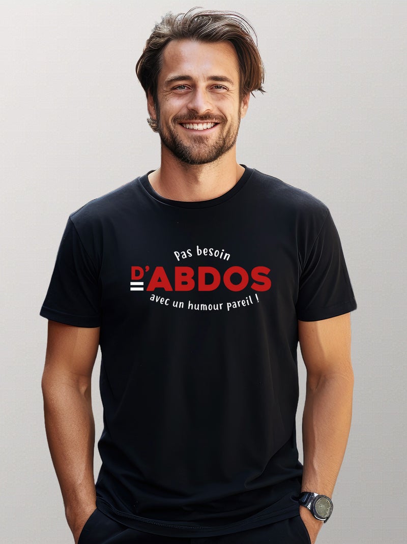 T-shirt Homme - PAS BESOIN D'ABDOS Noir - Kiabi
