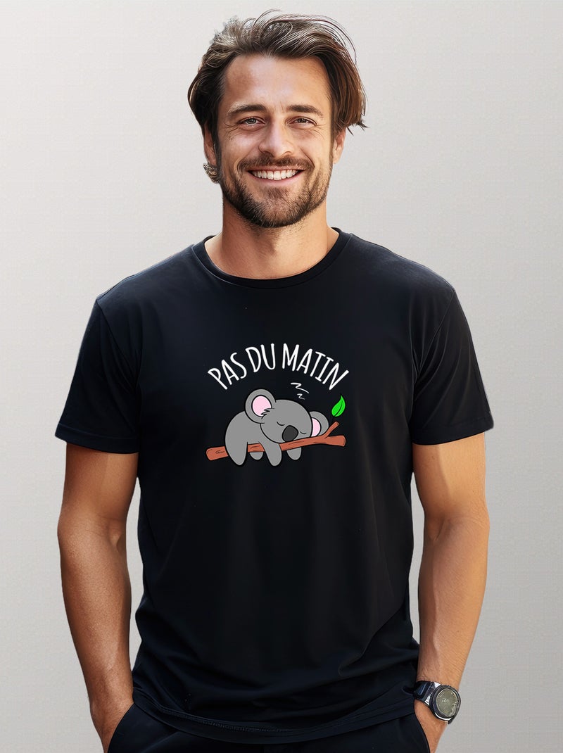 T-shirt Homme - PAS DU MATIN Noir - Kiabi