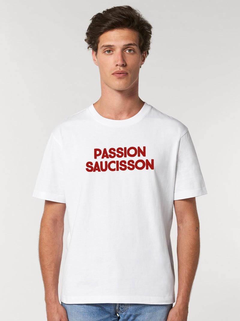 T-shirt Homme - PASSION SAUCISSON Blanc - Kiabi