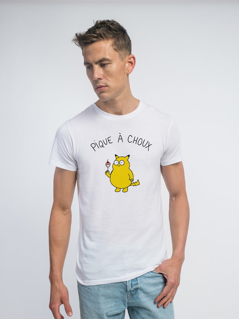 T-shirt Homme - PIQUE À CHOUX Blanc - Kiabi