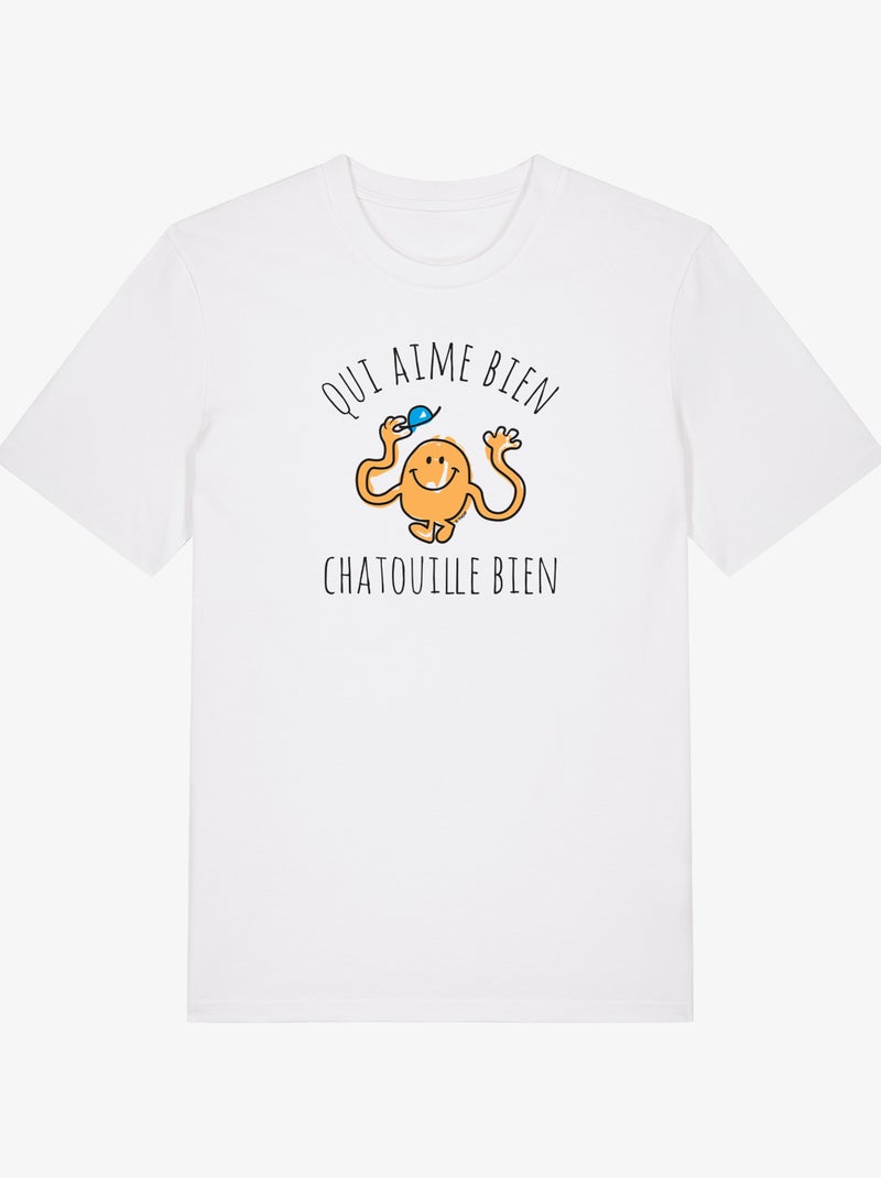 T-shirt Homme - QUI AIME BIEN CHATOUILLE BIEN Blanc - Kiabi