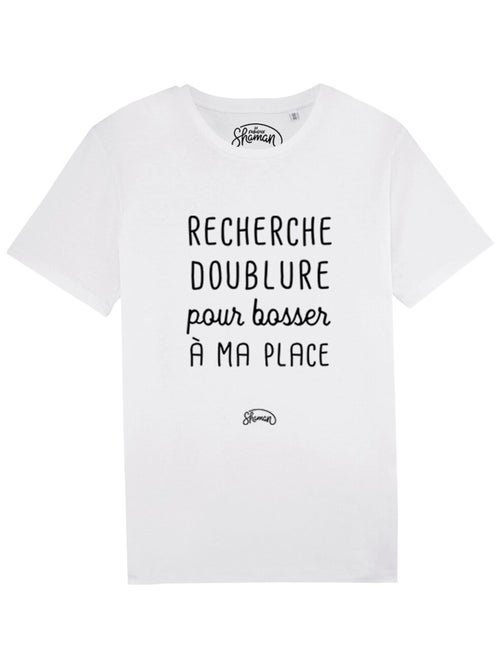 T-shirt Homme - RECHERCHE DOUBLURE POUR BOSSER A MA PLACE - Kiabi