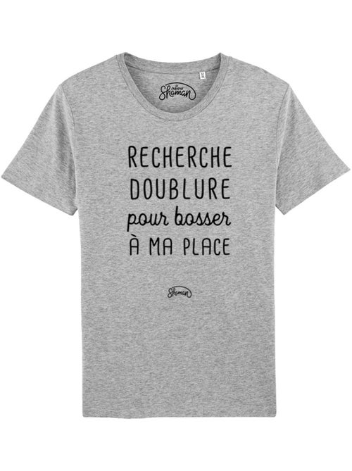 T-shirt Homme - RECHERCHE DOUBLURE POUR BOSSER A MA PLACE - Kiabi