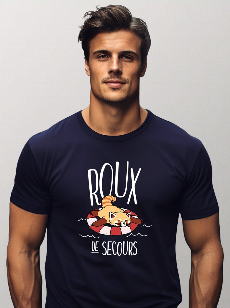 T-shirt Homme - ROUX DE SECOURS Bleu marine - Kiabi