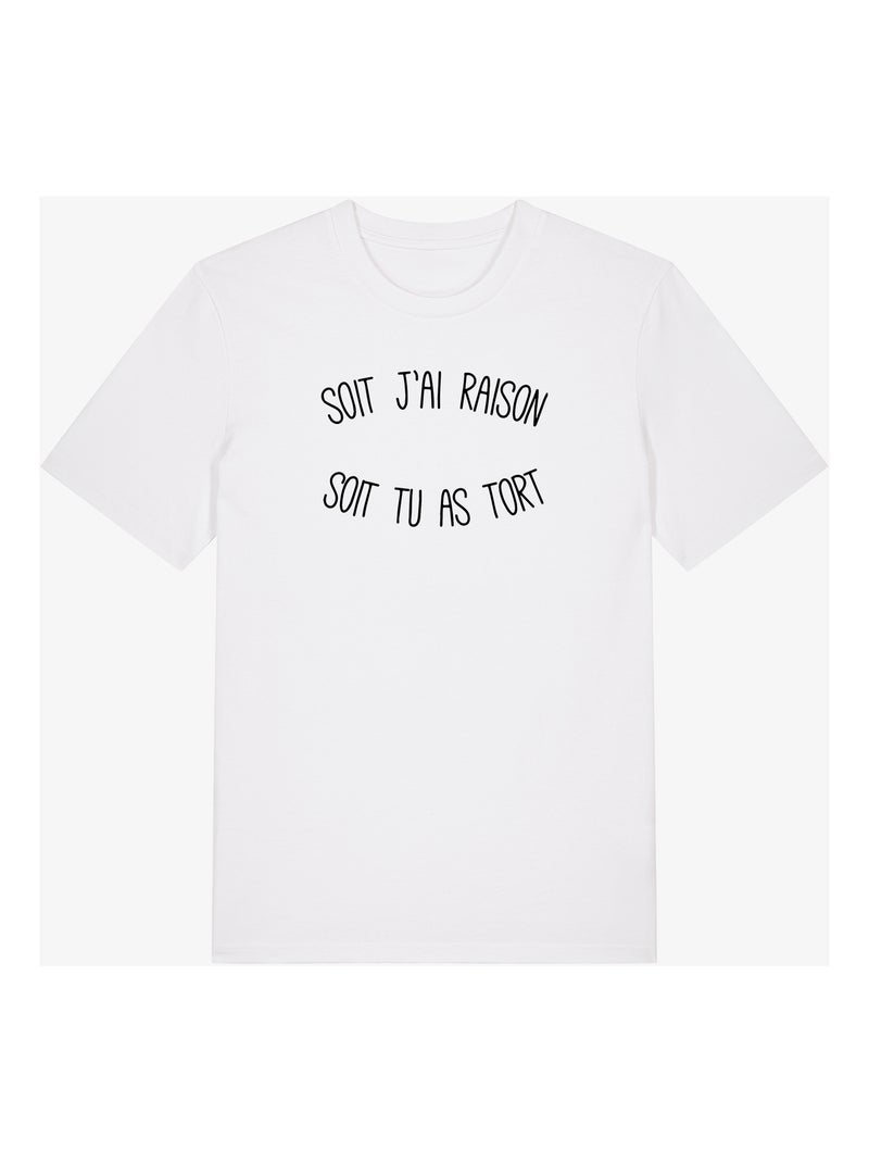 T-shirt Homme - SOIT J'AI RAISON SOIT TU AS TORT Blanc - Kiabi