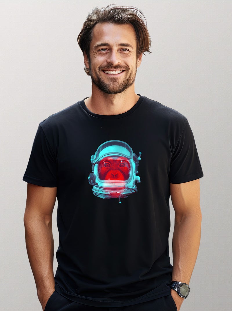 T-shirt Homme - SPACE MONKEY Noir - Kiabi