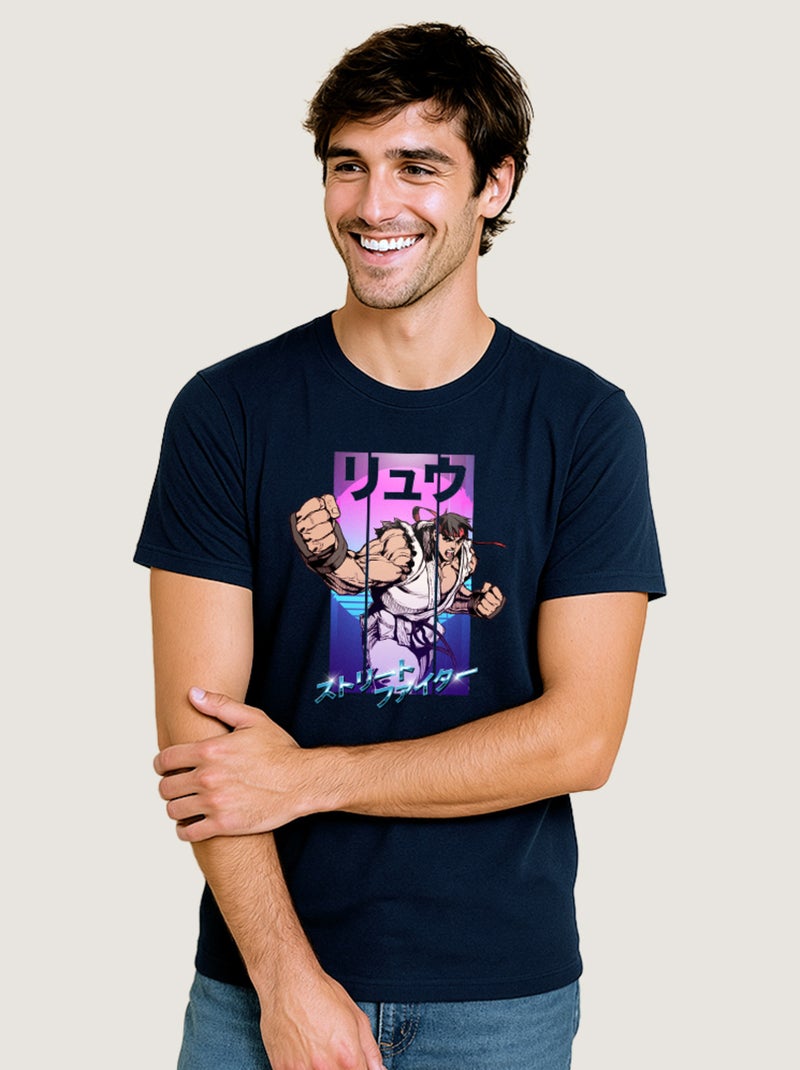 T-shirt Homme - STREET FIGHTER 3 Bleu marine - Kiabi