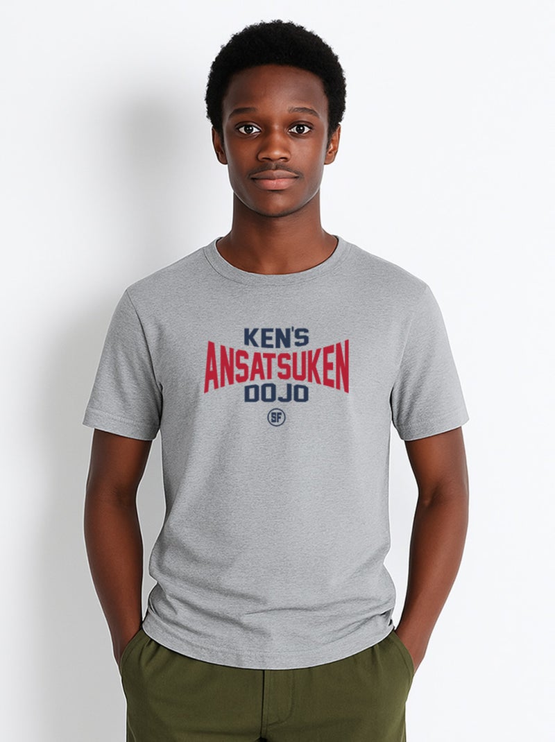 T-shirt Homme - STREET FIGHTER KEN'S ANSATSUKEN DOJO Gris chiné - Kiabi