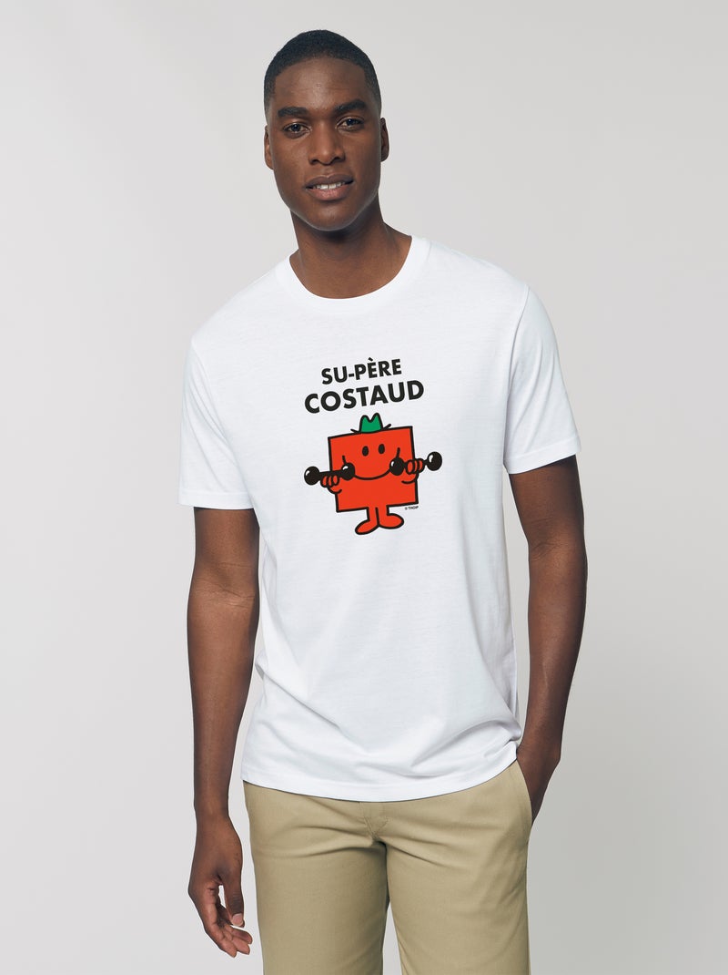 T-shirt Homme - SU PERE COSTAUD Blanc - Kiabi