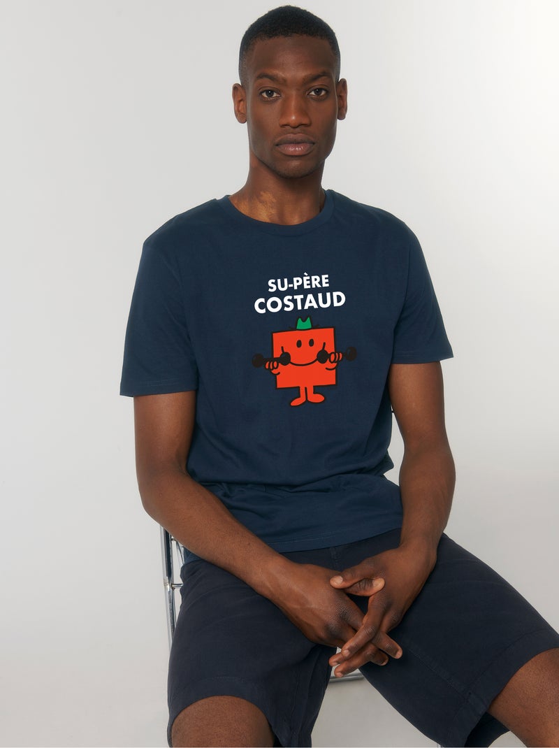 T-shirt Homme - SU PERE COSTAUD Bleu marine - Kiabi