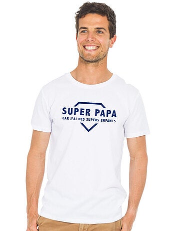 T-shirt homme - super papa car j'ai des supers enfants 2 waf - noël