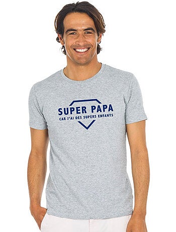 T-shirt homme - super papa car j'ai des supers enfants 2 waf - noël