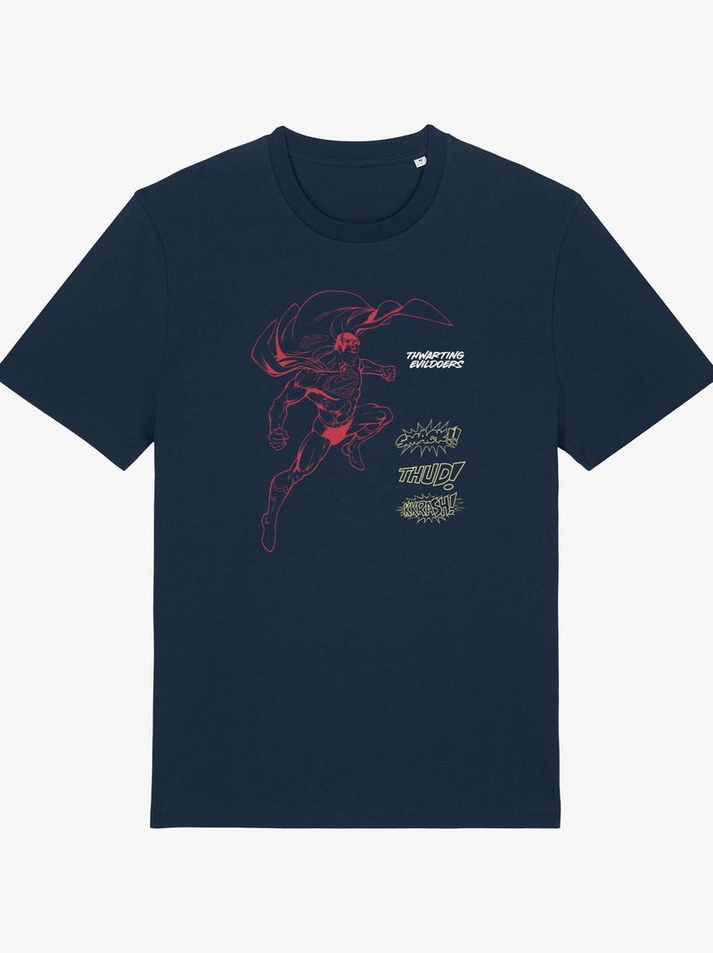 T-shirt Homme - SUPERMAN SMACK THUD KKRASH Bleu marine - Kiabi