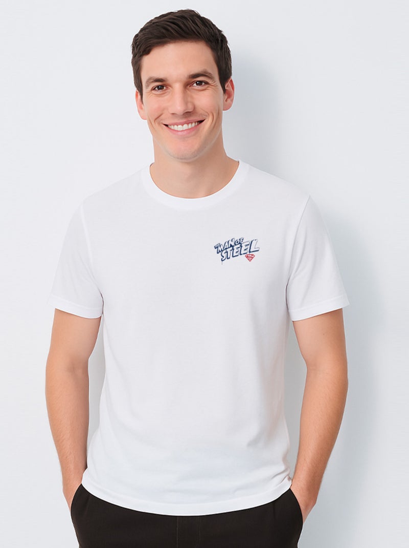 T-shirt Homme - SUPERMAN THE MAN OF STEEL CŒUR Blanc - Kiabi