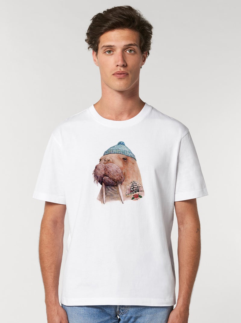 T-shirt Homme - TATTOOED WALRUS Blanc - Kiabi