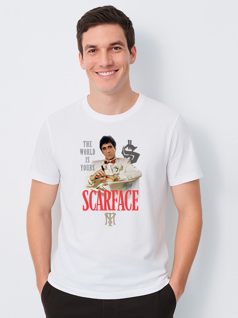 T-shirt Homme - THE WORLD IS YOURS SCARFACE Blanc - Kiabi