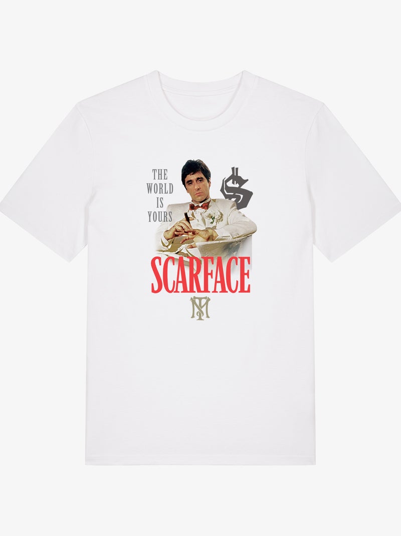 T-shirt Homme - THE WORLD IS YOURS SCARFACE Blanc - Kiabi