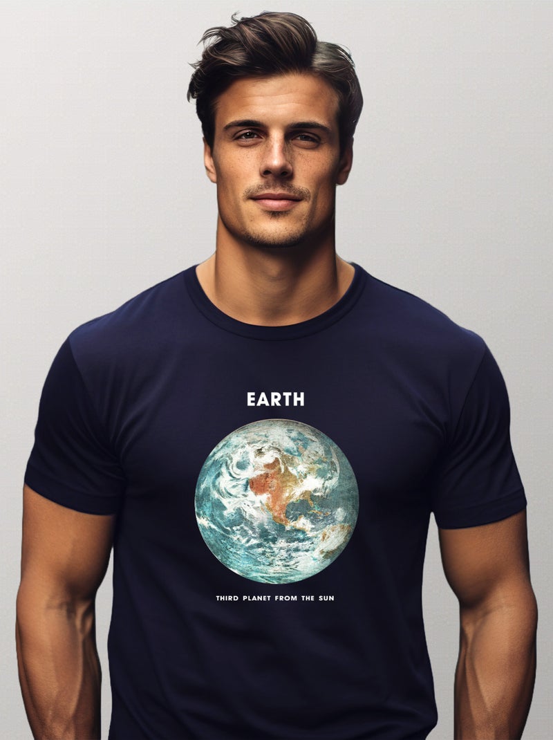 T-shirt Homme - THIRD PLANET Bleu marine - Kiabi