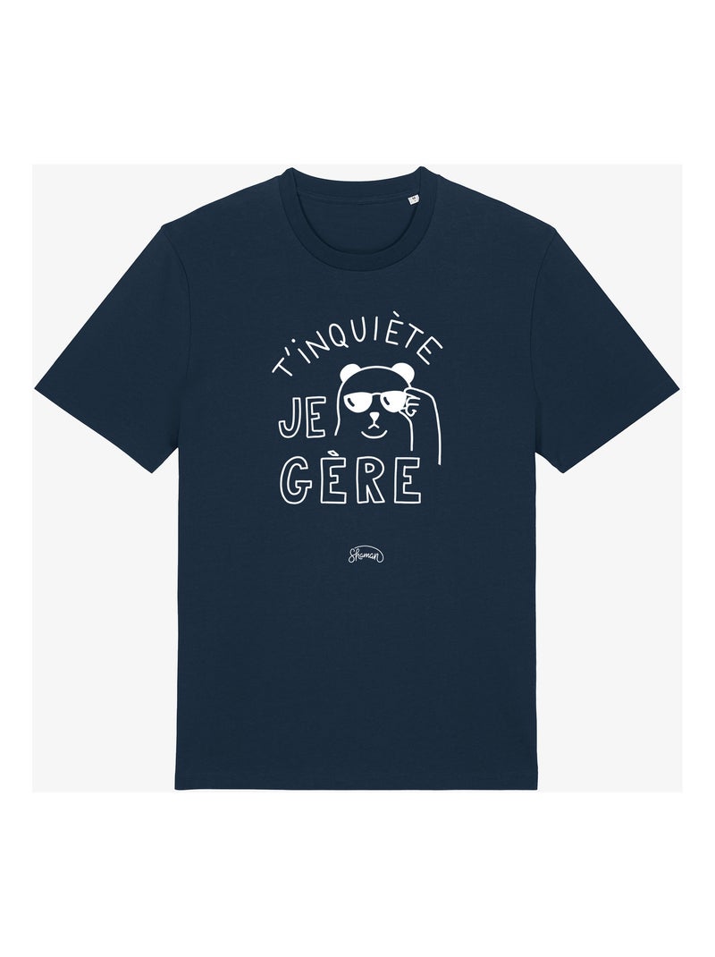 T-shirt Homme - T'INQUIETE JE GERE Gris chiné - Kiabi