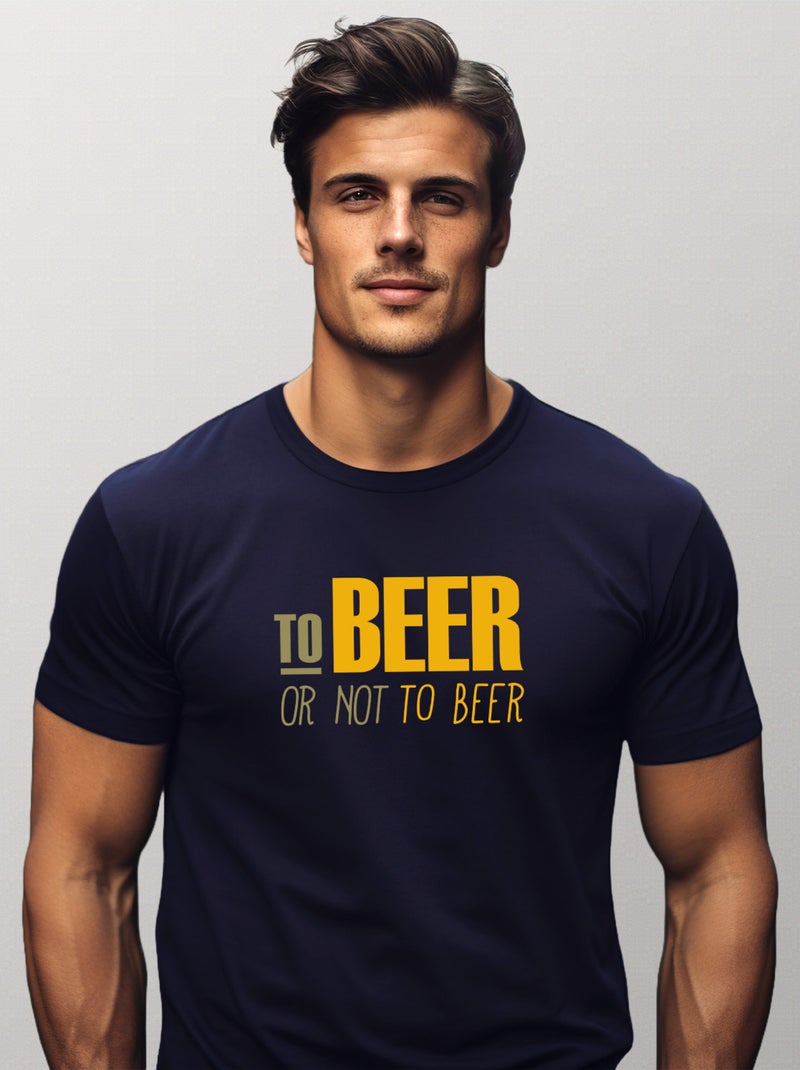 T-shirt Homme - TO BEER OR NOT TO BEER Bleu marine - Kiabi