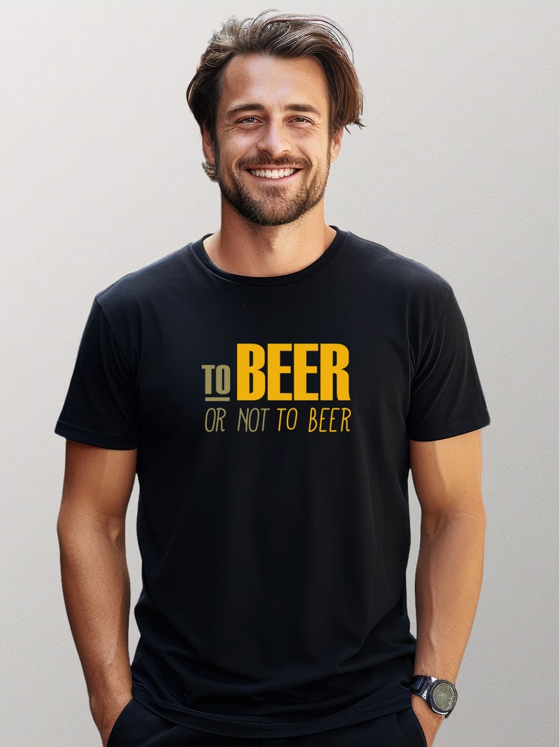 T-shirt Homme - TO BEER OR NOT TO BEER Noir - Kiabi