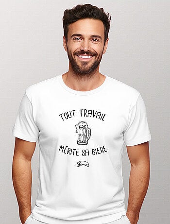 T-shirt Homme - TOUT TRAVAIL MERITE SA BIERE