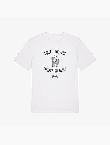 T-shirt Homme - TOUT TRAVAIL MERITE SA BIERE