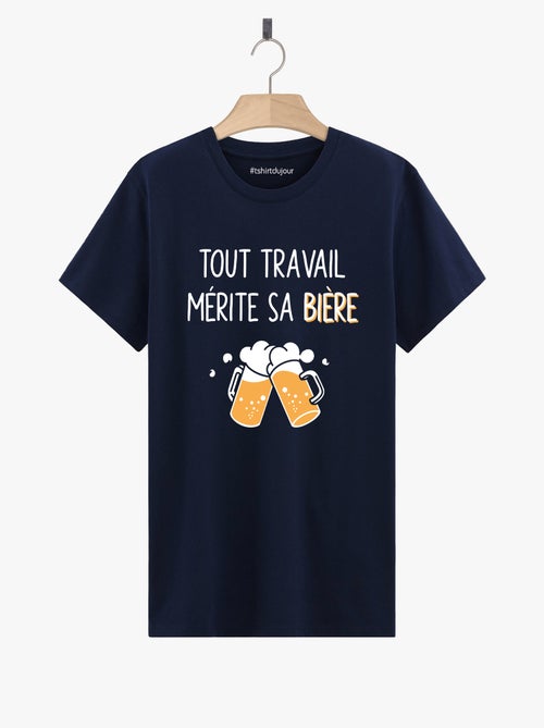 T-shirt Homme - TOUT TRAVAIL MERITE SA BIERE - Kiabi