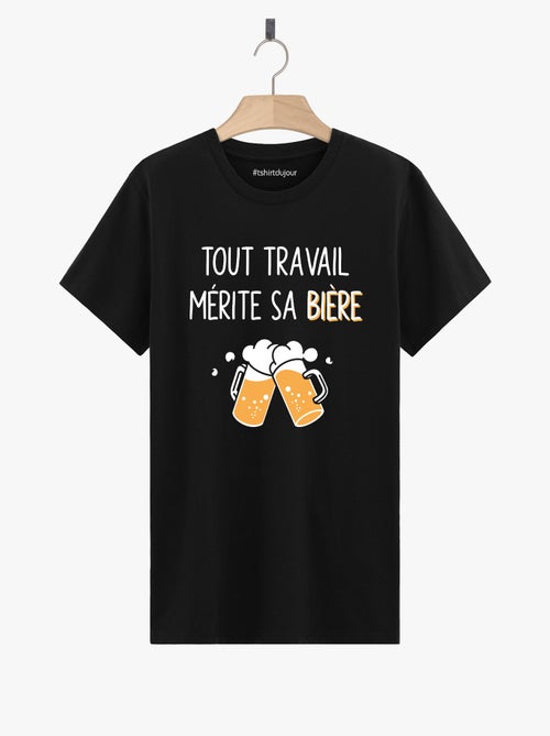 T-shirt Homme - TOUT TRAVAIL MERITE SA BIERE - Kiabi