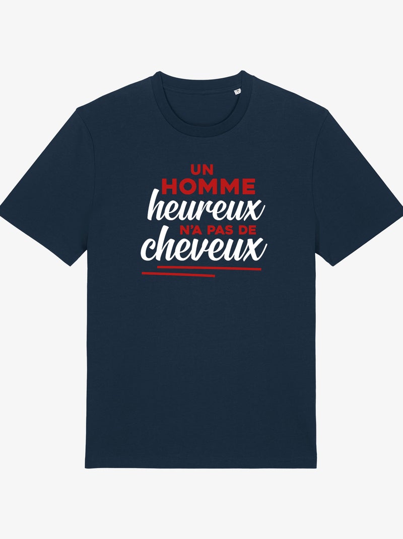 T-shirt Homme - UN HOMME HEUREUX Bleu marine - Kiabi