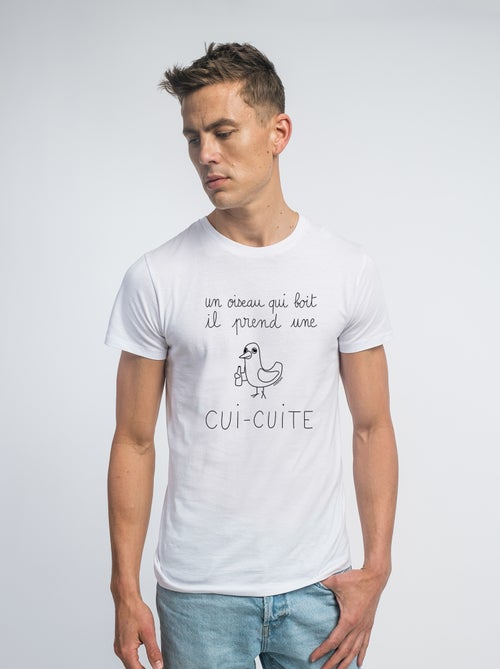 T-shirt Homme - UN OISEAU QUI BOIT IL PREND UNE CUI-CUITE - Kiabi