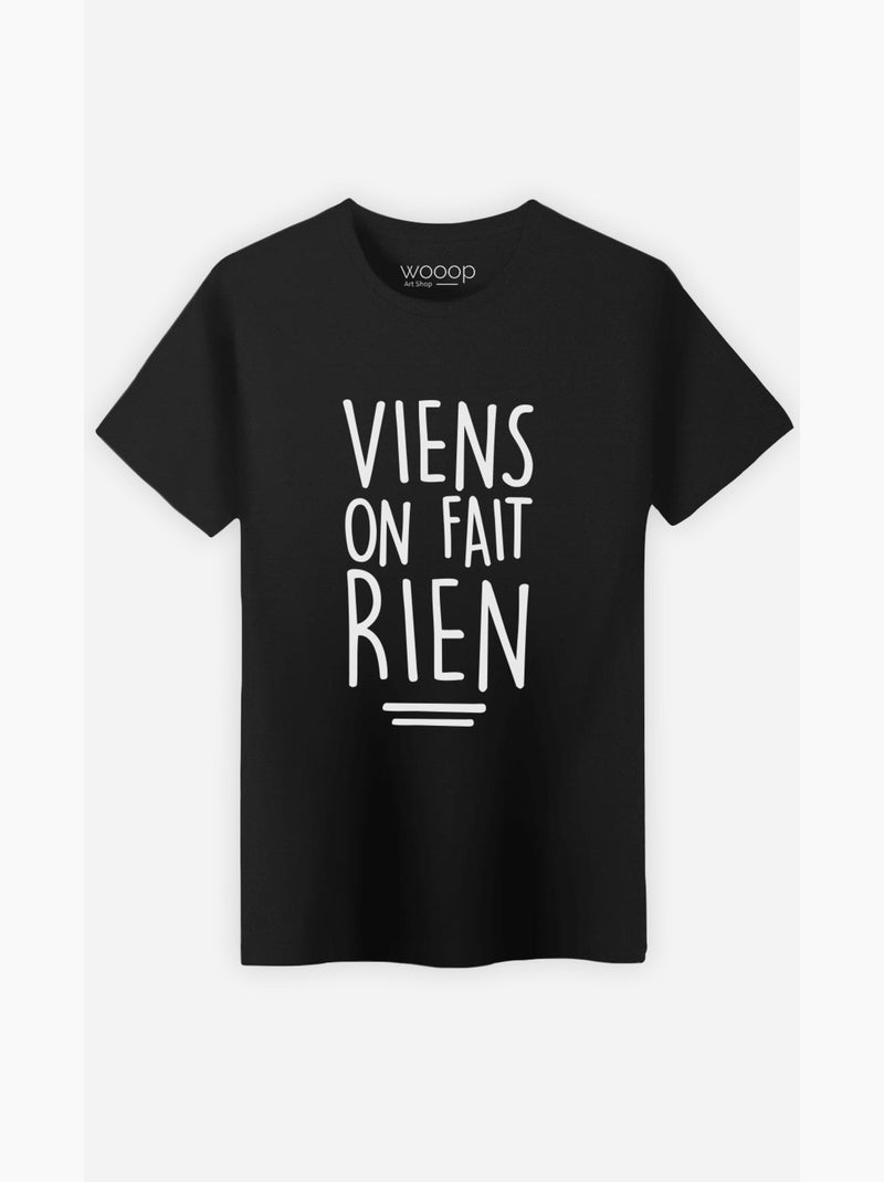 T-shirt Homme - VIENS ON FAIT RIEN Noir - Kiabi