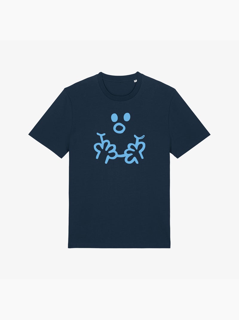 T-shirt Homme - VISAGE MONSIEUR Bleu marine - Kiabi