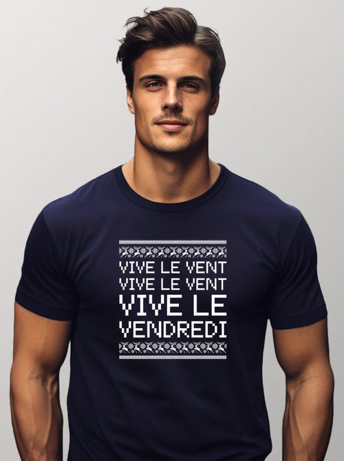 T-shirt Homme - VIVE LE VENT VIVE LE VENDREDI - Kiabi