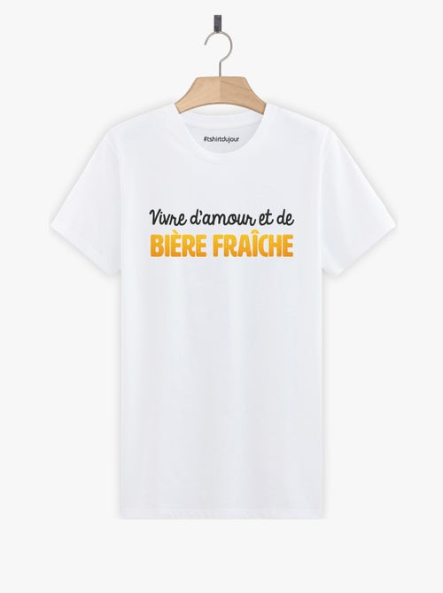 T-shirt Homme - VIVRE D'AMOUR ET DE BIERE FRAICHE - Kiabi